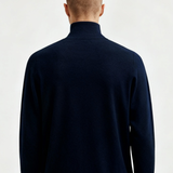 Theo lambswool half-zip navy