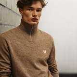 Theo lambswool half-zip café latte