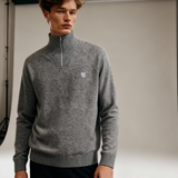 Grå half-zip strik fra Tonsure til mænd