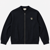 TONSURE Raymond dark navy 400 GSM organic cotton sweat jacket with Copenhagen Teddy badge