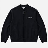 TONSURE Regent Sweat Jacket i dark navy og 400 GSM økologisk bomuld – front