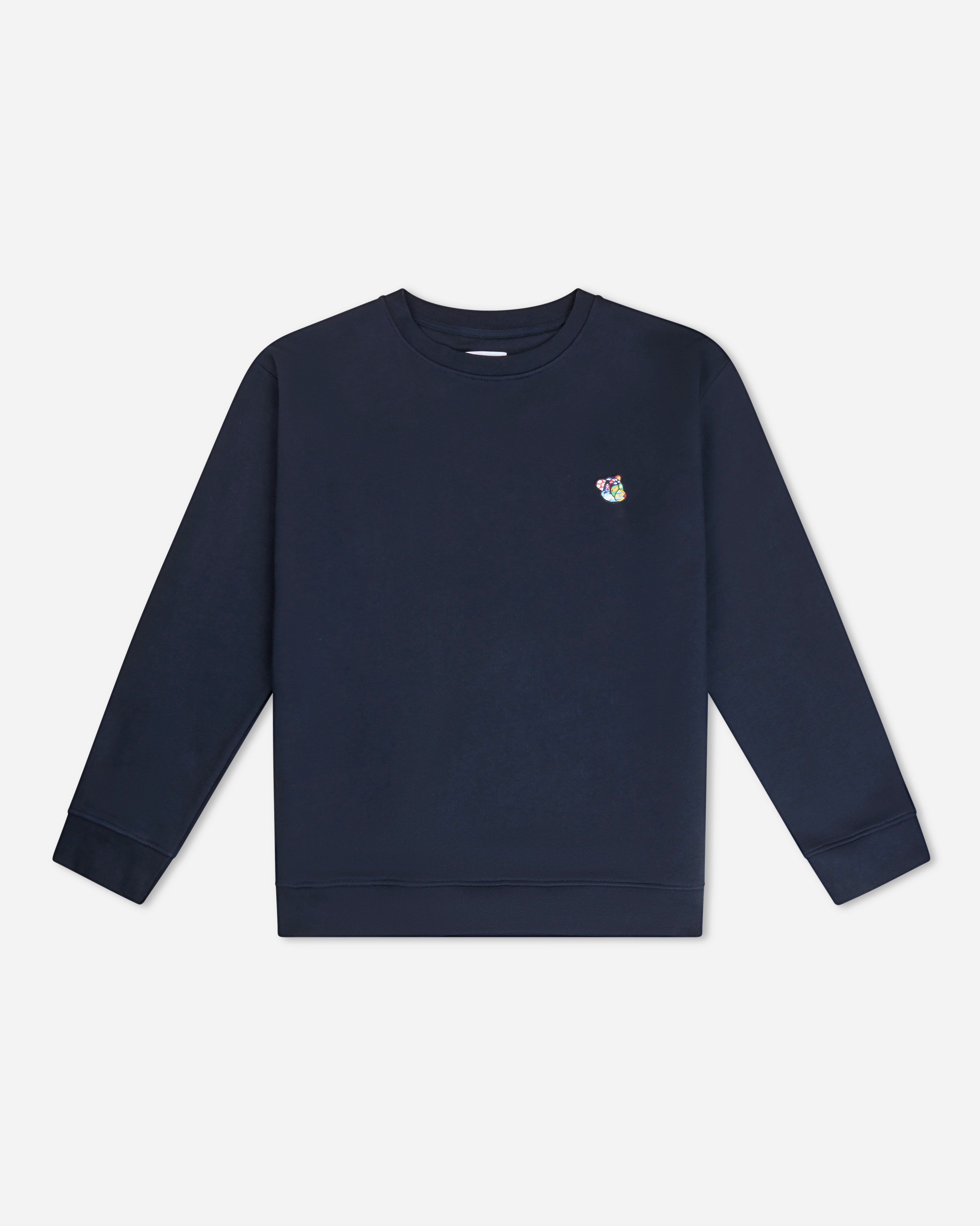 Teddy premium sweatshirt mørkeblå til mænd. Tonsure sweatshirt til mænd.
