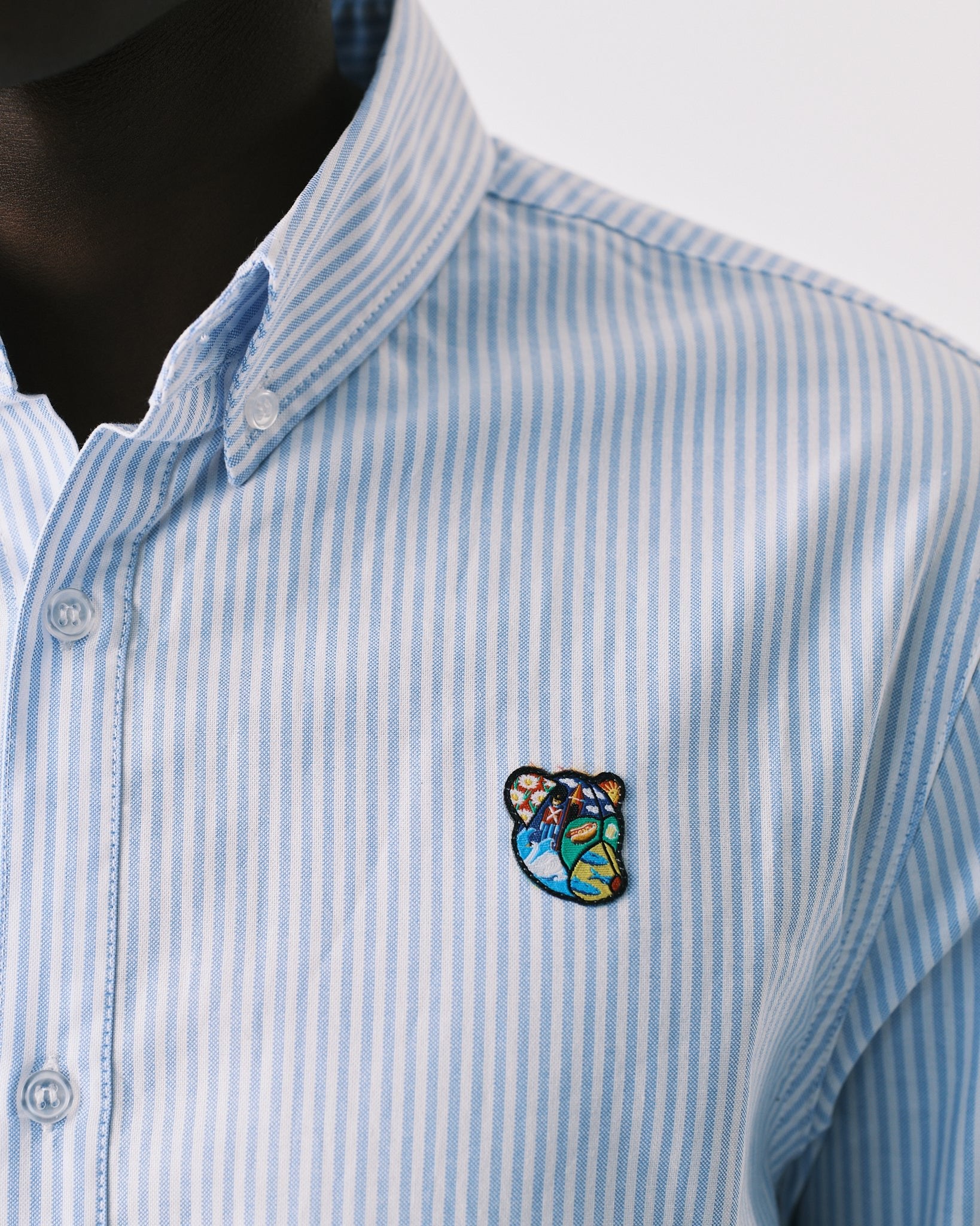 Oxie oxford shirt blue/white striped - Tonsure