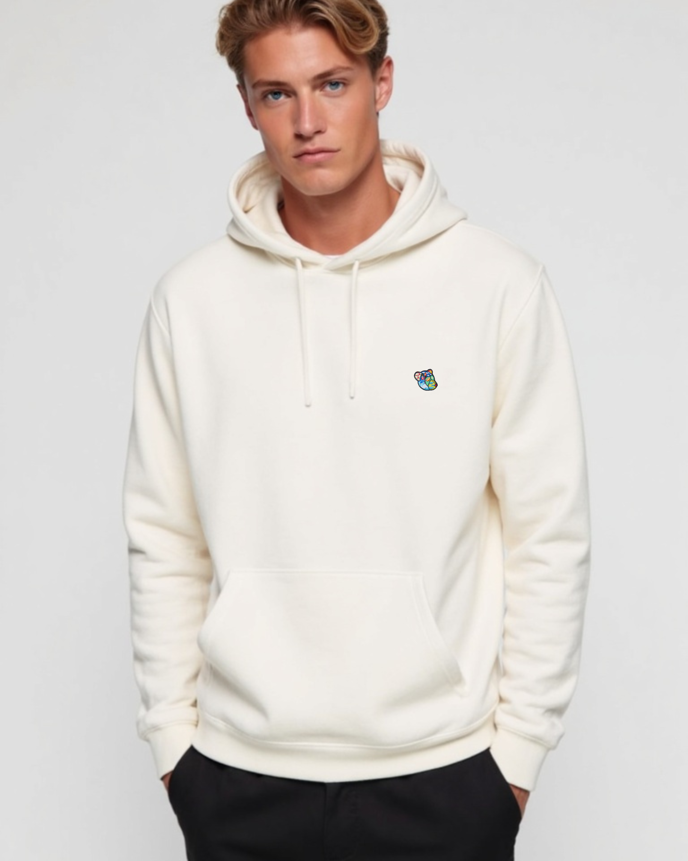 Teddy premium hoodie off white til mænd fra tonsure 